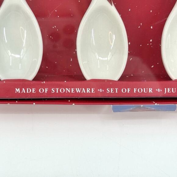 Williams Sonoma Stoneware Hot Chocolate Spoons snowman Nordic Elf Christmas - Picture 5 of 9